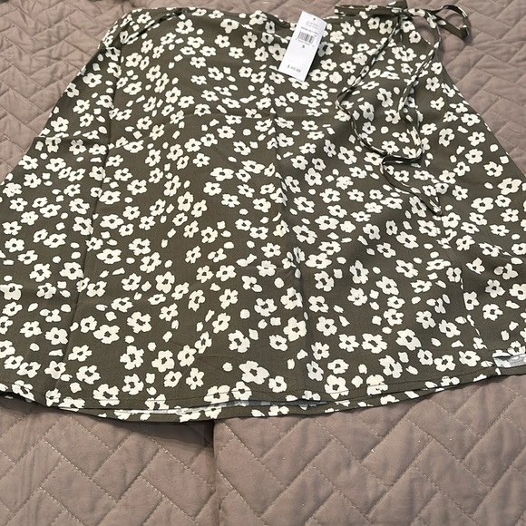 GAP Factory Olive Print Tie-Waist Mini-skirt/NWT/S - Picture 5 of 10